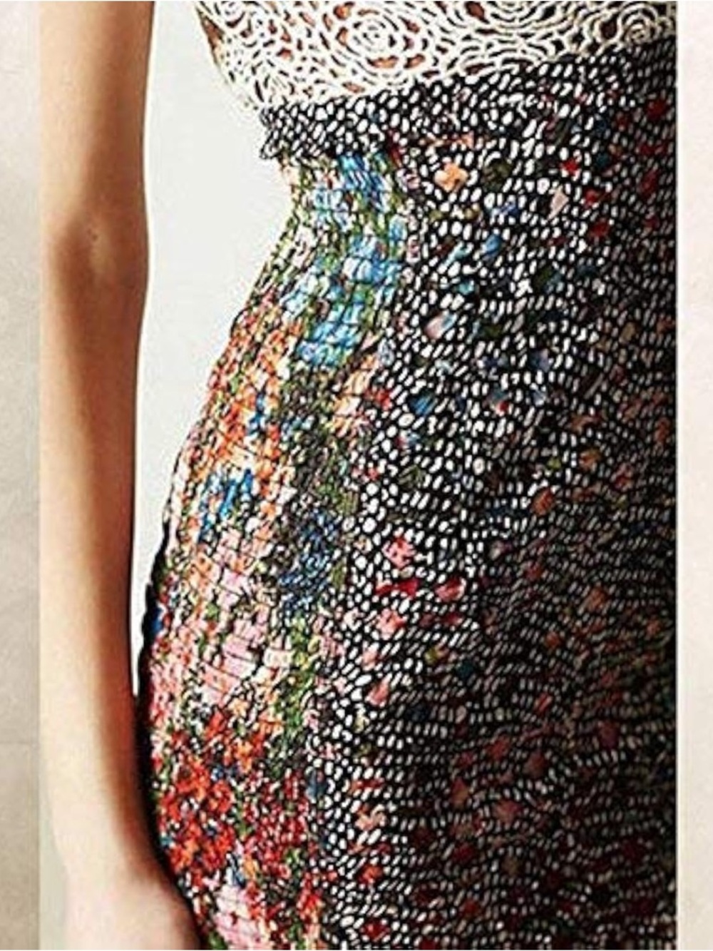 Anthropologie Lace Study Dress Byron Lars Sz 4 Multicolor - Picture 11 of 15
